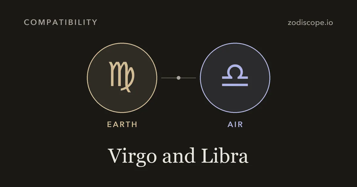 The Virgo and Libra zodiac symbols side by side